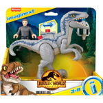 Set dinozaur cu figurina, Imaginext Jurassic World, Blue, HKG15, Imaginext