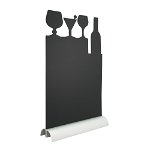 Tabla neagra, forma masa cocktail, dimensiuni 210x60x345hmm, Securit
