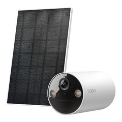 Camera de supraveghere smart / inteligenta TP-Link Tapo C410 KIT, 3MP, 2K, cu panou solar, microfon, difuzor, alb, exterior