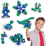 Clicstoys - Set Clixo de construit cu magnet, Itsy pack Blue-Green 30