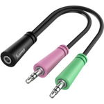 Adaptor Audio Hama, 2 x stecher jack 3.5 mm 3 pini - priză jack 3.5 mm 4 pini