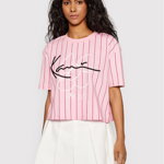Karl Kani Tricou Signature Pinstripe 6130385 Roz Relaxed Fit
