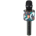 Set - Microfon Karaoke Wireless cu Bluetooth, Soundvox(TM) V8 cu Boxa inclusa, Reglaze de Sunet, Army + Suport Universal de Birou Pentru Tablete sau Telefoane, Inter-Line Company SRL