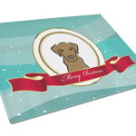 Caroline`s Treasures Ciocolata Labrador Crăciun fericit de sticlă de tăiere bord mare Multicolore 12H x 16W, 