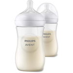 Set de 2 biberoane pentru nou-nascuti, Philips Avent Natural Response, SCY903/02, 260 ml, tetina debit 3, 1 luna +