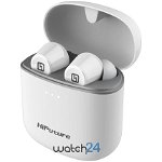 Casti Bluetooth 5.0 HiFuture Flybuds TWS Earbuds, Microfon, raspundere si respingere apel, Accesare vocala Siri sau Google Assistance, HD Voice, Control media, Touch pe casca, Alb