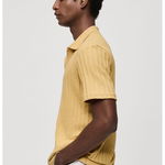 Tricou polo striat din amestec de bumbac Creto, Mango