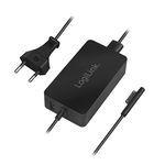 Incarcator Retea PA0197 220V pentru Microsoft Surface Compatibil cu Pro 6/4/3 si Laptop/Go/Book 44W USB 5V/1A 0.5M Negru, Logilink