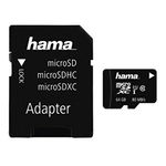 Card de memorie HAMA 124140 microSDXC 64GB, Clasa 10 UHS-I, 80MBs, adaptor