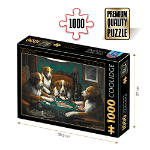 Puzzle Cassius Marcellus Coolidge - Puzzle adulți 1000 piese - Poker Game, D-Toys