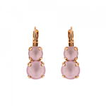 Cercei placati cu Aur roz de 24K, cu cristale Swarovski, Powder Rose | 1191-121121RG6, Roxannes - Mariana Jewellery