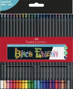 Set 24 creioane colorate - Black Edition | Faber-Castell, Faber-Castell