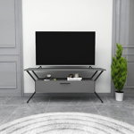 Comoda TV, Kalune Design, Tarz, 124x54x35 cm, Antracit / Negru, Kalune Design