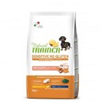 NATURAL TRAINER Sensitive No Gluten, XS-S, Somon, hrană uscată monoproteică câini, sistem digestiv, 2kg, NATURAL TRAINER