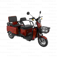 Triciclu electric Liberia Rosu, 1400W, baterie 60V20Ah, autonomie 40 - 50 KM, viteza maxima de 25 km/h, conform reglementarilor UE, fara permis, ROTAKT