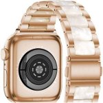 Bratara ceas, Alogy, pentru Apple Watch 38/40/41 mm, Inox, Auriu