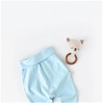 Pantaloni Bebe Unisex din bumbac organic Bleu BabyCosy