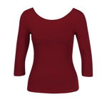 Bluza basic bordo cu decolteu rotund ZOOT