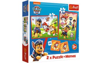 Set 2 puzzle-uri + joc memorie Trefl -, Paw Patrol
