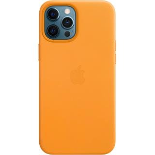 Protectie Spate Apple MagSafe California Poppy MHKH3ZM/A pentru Apple iPhone 12 Pro Max, Piele naturala (Portocaliu)