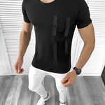 Tricou barbati negru slim fit Vagabond B1950 P14-1, 