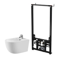 Set ramă de montaj Alcadrain și bideu suspendat, Fluminia, Minerva, alb, 