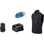 Bosch Heat+Jacket GHV 12+18V kit size 3XL, work clothing (black, incl. charger GAL 12V-20 Professional, 1x battery GBA 12V 2.0Ah), Bosch Powertools