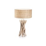 Lampa de birou DRIFTWOOD TL1, metal, lemn, 1 bec, dulie E27, 129570, Ideal Lux, Ideal Lux