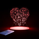 Lampa de veghe Aloka, Love Heart, metacrilat, 18x6x25 cm - Aloka, Multicolor, Aloka