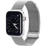 Curea pentru smartwatch DuxDucis, Model elegant, Compatibil cu Apple, Otel inoxidabil, Argintiu