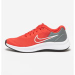 Nike, Pantofi sport low-cut cu logo Star Runner 3, Rosu, Gri inchis, 35.5 EU