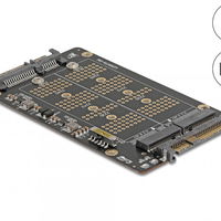 Convertor M.2 Key M NVMe SSD la U.2 si M.2 Key B SATA SSD la SATA, Delock 64354, Delock