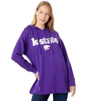 Imbracaminte Femei Lauren James Kansas State Wildcats Long-Length Side Vent Hoodie Purple, Lauren James