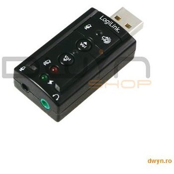 logilink SB 7.1 USB, mic. 3.5mm jack, boxe 3.5mm jack, alimentare USB, Plug&Play, Logilink 'UA0078', logilink