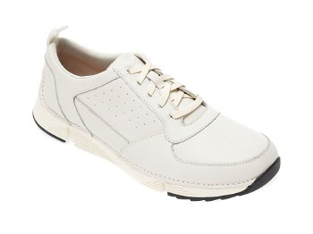 Pantofi CLARKS albi, Tri Sprint, din piele naturala