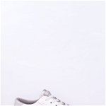 Big Star, Pantofi sport din piele ecologica cu detalii stralucitoare, Alb/Argintiu, 28 EU