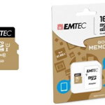 Card Memorie 16GB EMTEC Cu Adaptor Micro SDHC Class 10 Gold Plus ECMSDM16GHC10GP, Emtec
