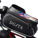 Geanta/suport telefon pentru bicicleta Dgjta, piele PU, negru, 22,8 x 13,9 x 10,9 cm