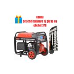 Generator de curent HECHT GG 8000, putere 10 CP, 7500 W, 220 V + 400 V (monofazat/trifazat)