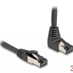 Cablu de retea RJ45 Cat.8.1 S/FTP drept/unghi 90 grade sus 3m Negru, Delock 80396, Delock