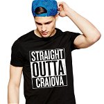 Tricou negru barbati - Straight Outta Craiova, L