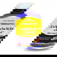 Ca+Mg+Se+Si+Zn cu Vit D3, 120 capsule, Herbagetica