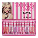 Set 12 Luciuri de Buze cu paiete stralucitoare Victoria s Season Love, 12 x 5.5 ml, OEM