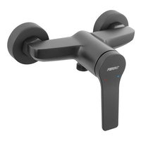 Baterie de dus, Ferro, Stratos, montaj pe perete, negru, Baterie de dus, Ferro, Stratos, montaj pe perete, negru,