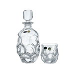 LUNAR Set 6 pahare si decantor cristal Bohemia whisky, BOHEMIA CRYSTAL