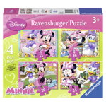 Ravensburger - Puzzle Minnie Mouse, 4 buc in cutie, 12/16/20/24 piese