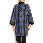 Palton din lana cu insertii din piele, Elena Perseil
