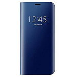 Husa Tip Carte Mirror Upzz Samsung Galaxy A70 Albastra Cu Folie Sticla 9h Inclusa In Pachet