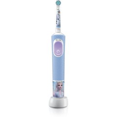 Periuta de dinti electrica Oral-B Pro Kids Frozen pentru copii, Curatare 2D, 2 programe, 1 capat, 4 autocolante, pentru 3+ ani, Albastru