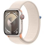 Apple Watch 9, GPS, Cellular, Carcasa Starlight Aluminium 45mm, Starlight Sport Loop, Apple
